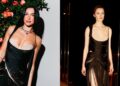 Dua Lipa fica brincalhão em Schiaparelli Fringe Frock for Icons Party