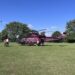 Helicóptero Real Visto Lei no Campo da Vila à frente da Visita de Princesa de Gales