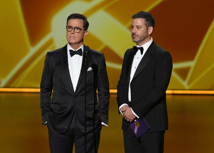 Jimmy Kimmel e Stephen Colbert para aparecer nos shows um do outro na próxima semana