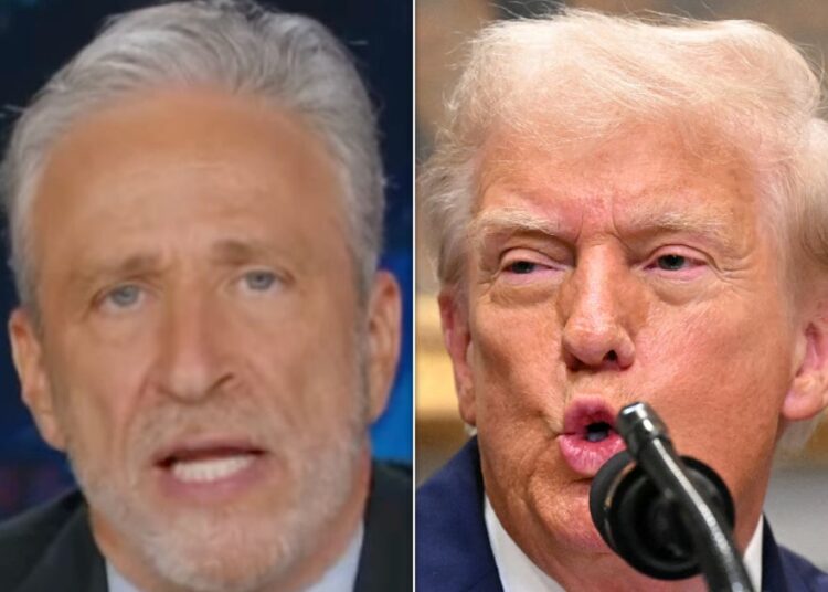 Jon Stewart atinge os defensores de Trump com 1 solicitação simples