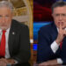 Jon Stewart e Stephen Colbert dividiram reações hilárias e apaixonadas à suspensão de Jimmy Kimmel
