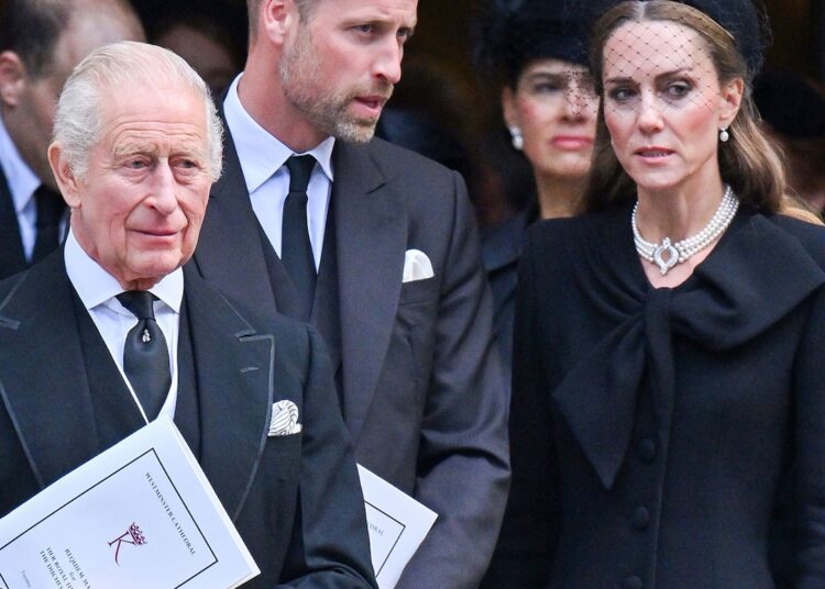 Kate Middleton, foto do rei Charles no funeral real de Katharine
