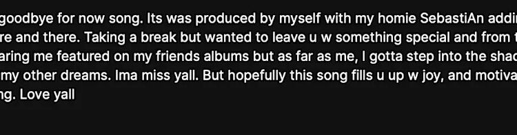Kid Cudi compartilha 'adeus por agora música' diz aos fãs que ele vai 'focar em meus outros sonhos'