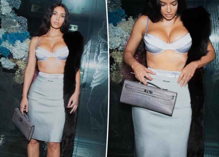 Kim Kardashian Rocks Bra de seda e saia na Itália Fotos de fuga