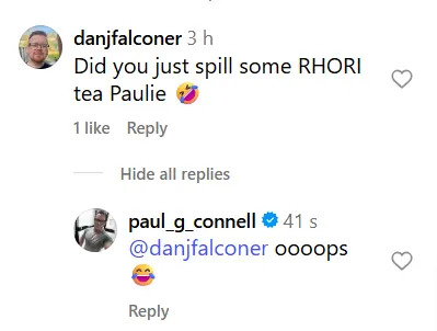 O namorado de Dolores Catania, Paulie Connell, derrama donas de casa reais de Rhode Island Secret: 'Oops'