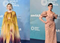 Paris Jackson e Sofia Carson aumentam o drama em vestidos fluidos e bordados na Gala de Veneza da Amfar
