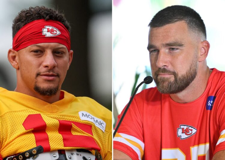 Patrick Mahomes corrige o questionamento do repórter Travis Kelce sobre a noiva Taylor Swift - Star Magazine