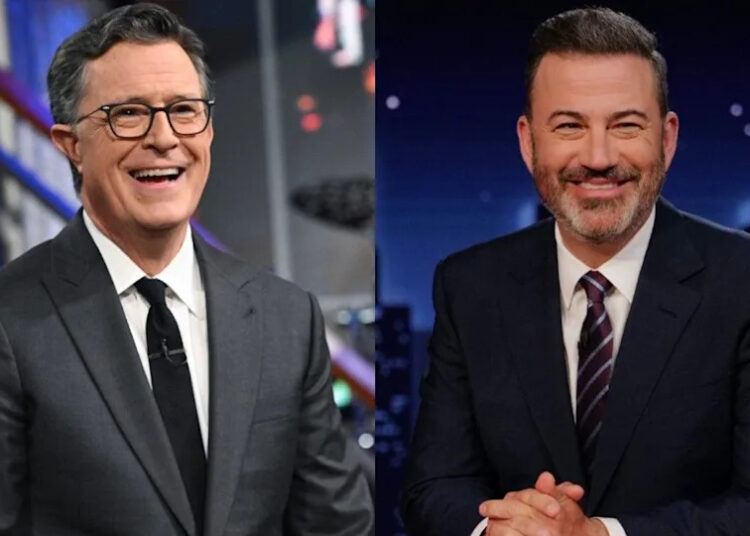 Stephen Colbert e Jimmy Kimmel continuam seu bromance noturno, e eu não consigo o suficiente