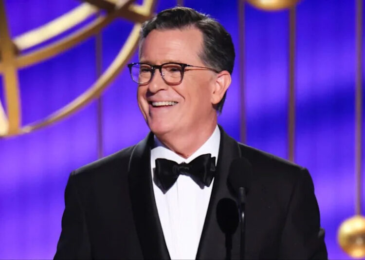 Stephen Colbert venceu seu primeiro Emmy por excelente programa de entrevistas, e eu não estou chorando, você está chorando com a reação dele após o cancelamento do Late Show