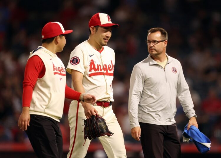 Yusei Kikuchi folhas de anjos com cãibras na vitória sobre o Royals - Orange County Register