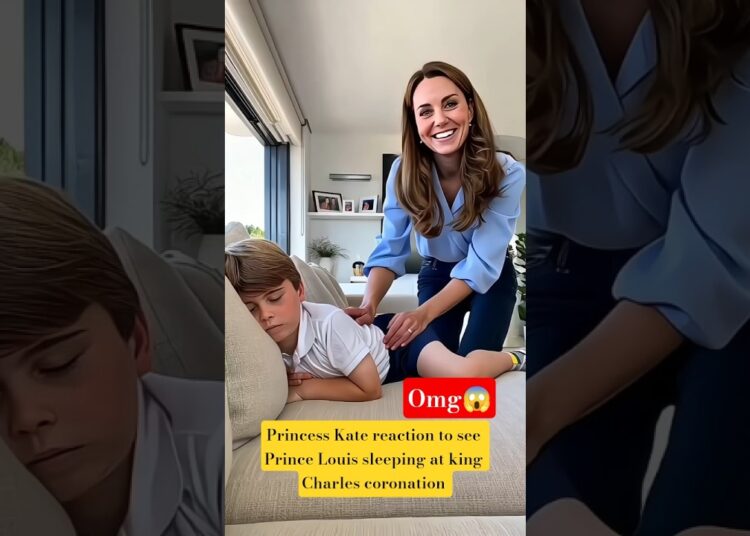 Princess kate reaction see Prince Louis sleeping at king Charles coronation #shorts #katemiddleton