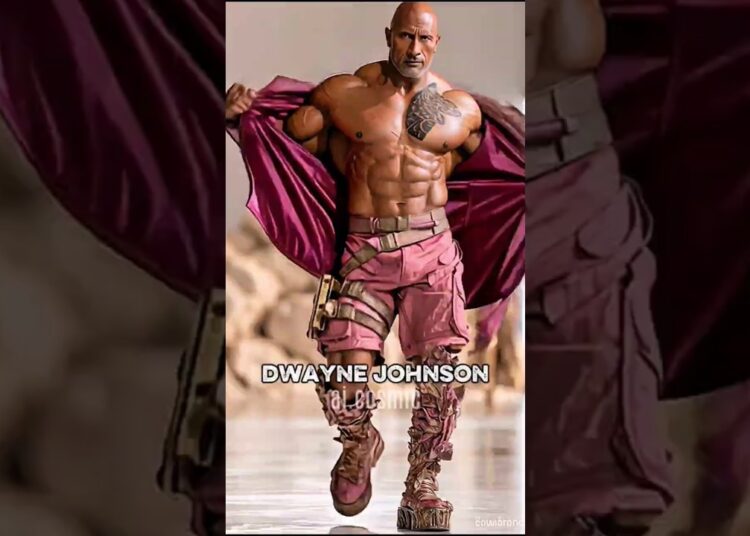 Celebrities Flaunt Their Physiques on the Runway #dwaynejohnson #ai #aicosmic #aiart