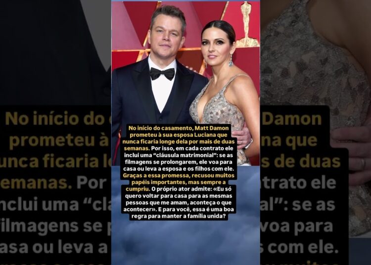 Matt Damon e a regra que salvou seu casamento