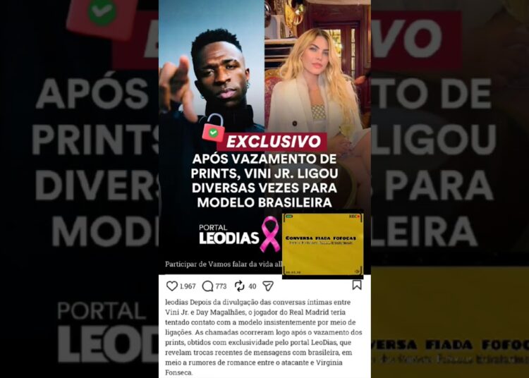 Vini Jr liga para modelo após ela expor conversas #vinijr #fofocas  #virginiafonseca #famosos