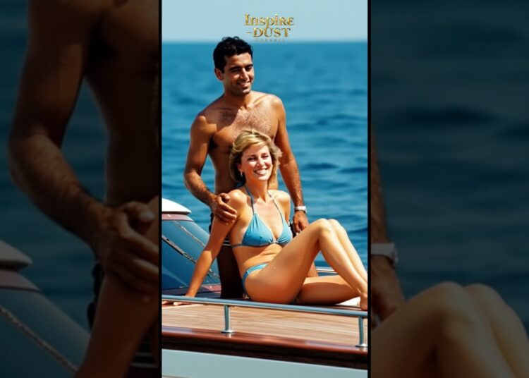 PRINCESS DIANA: Hilarious Beach Ride on Dodi’s Back ! ( V2)😂🌊 #royal #royalfun #love