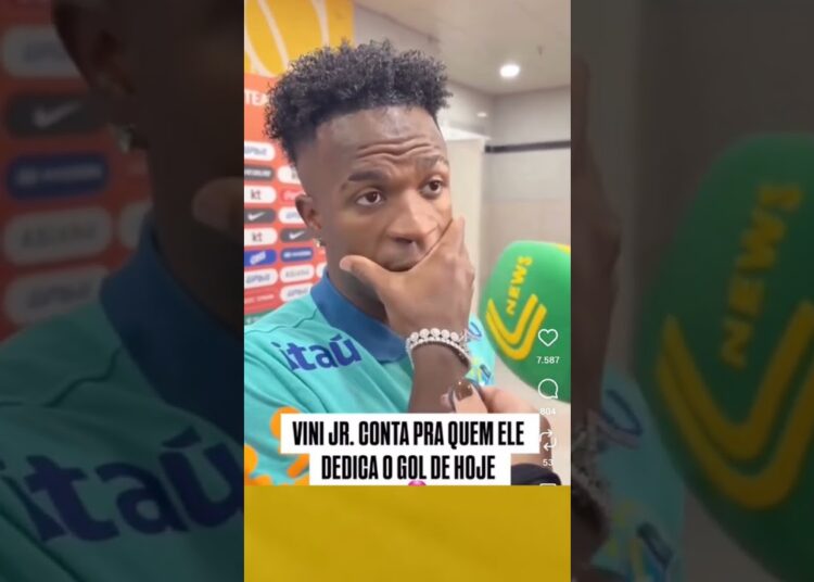 Vini Jr conta pra quem dedica o gol #fofocas #vinijr #virginiafonseca
