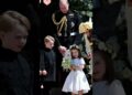 The royals are just Charlotte’s backdrop #royalfamily #charlotte #princesscatherine