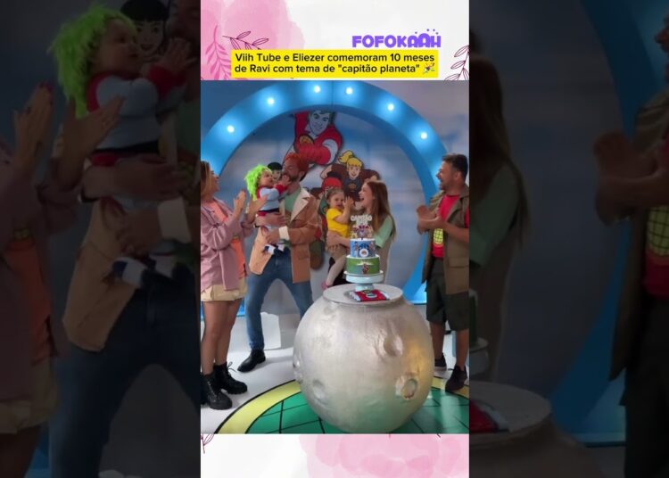 Viih Tube e Eliezer comemoram 10 meses de Ravi com tema de “capitão planeta” 🎉