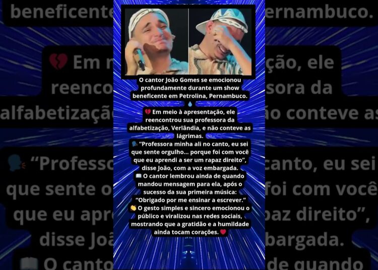 JOÃO GOMES CHORA AO REENCONTRAR PROFESSORA 💔