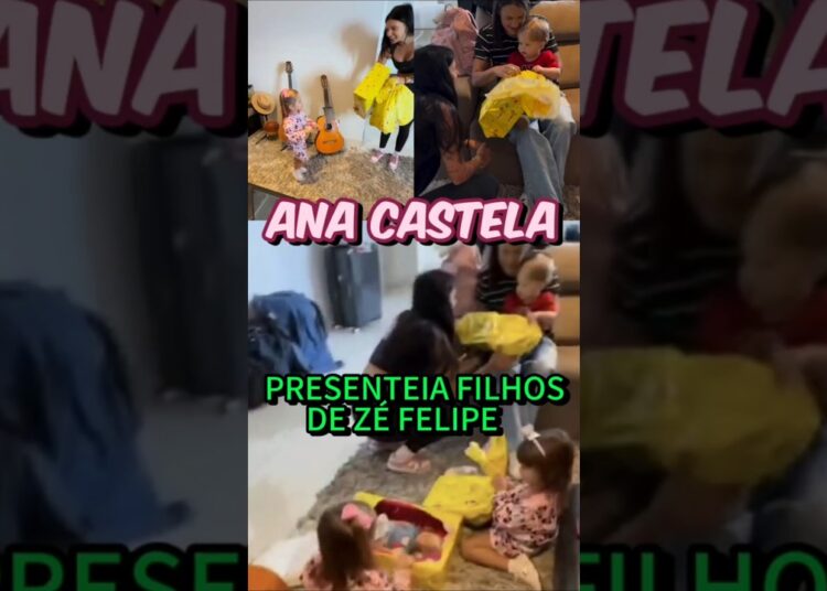 ANA CASTELA DA PRESENTES AOS FILHOS DE ZÉ FELIPE