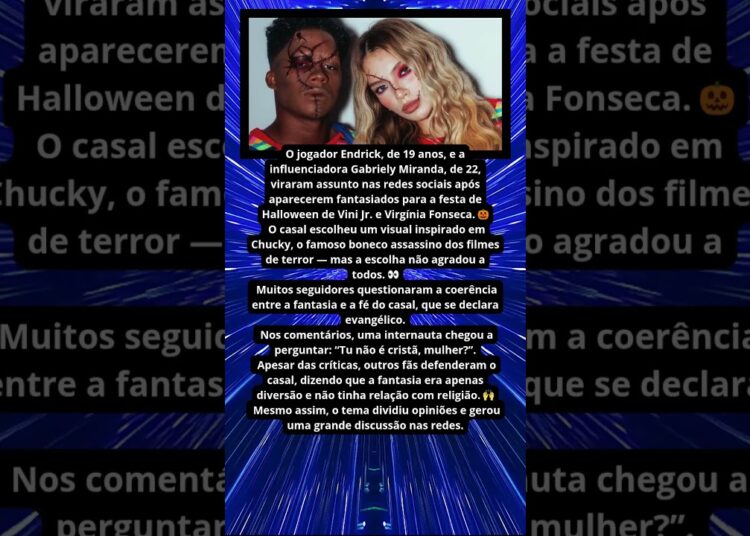 ENDRICK E GABRIELY MIRANDA CRITICADOS POR FANTASIA DE HALLOWEEN