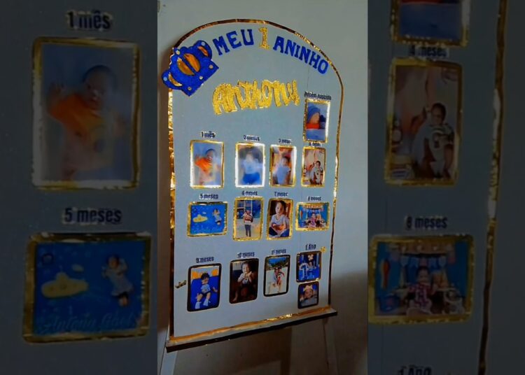 painel com fotos de Mesversário #realeza #1aninho