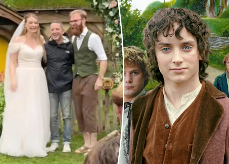 A estrela de 'O Senhor dos Anéis', Elijah Wood, invade o casamento do casal com tema Hobbit - no Condado!