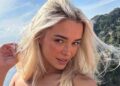 A foto das férias de Livvy Dunne com sutiã branco vai fazer você parecer duas vezes