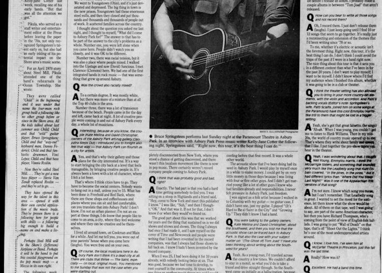 Antes de ser uma estrela, o ex-redator da APP viu o potencial de Bruce Springsteen (1996)