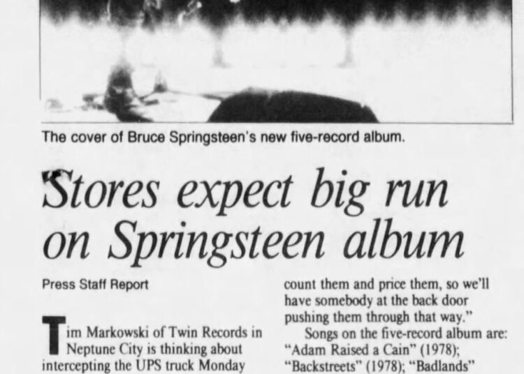As lojas esperam grande sucesso no álbum 'Live' de Springsteen (1986)