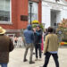 Bank Street de New Milford, Town Green, usada para filmar o novo filme 'Lady America'