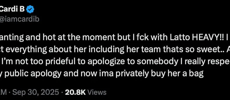 Ela está batendo sobre cardi b?