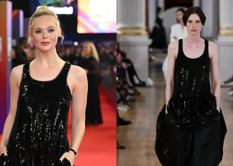 Elle Fanning abraça 'Disgruntled Debutante' de Simone Rocha na exibição do Festival de Cinema de Londres 'Sentimental Value'