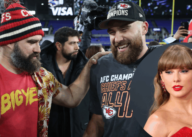 Jason Kelce perde o controle enquanto Travis Kelce reage à música NSFW de Taylor Swift, 'Wood'