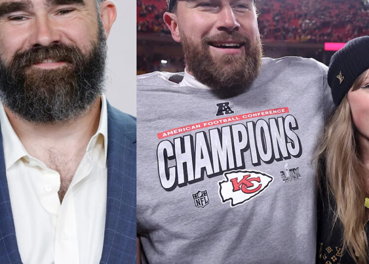 Jason Kelce pergunta a Travis Kelce, todo mundo é a pergunta sobre a música de Taylor Swift 'Wood'