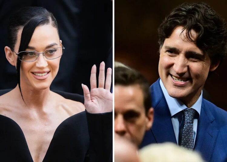 Katy Perry e Justin Trudeau estão se beijando em um iate