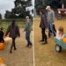 Meghan Markle e Príncipe Harry aproveitam um dia repleto de outono na plantação de abóboras com seus filhos