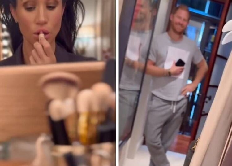 Meghan Markle flagra Harry descalço em vídeo bizarro de quarto de hotel – Royals – Notícias