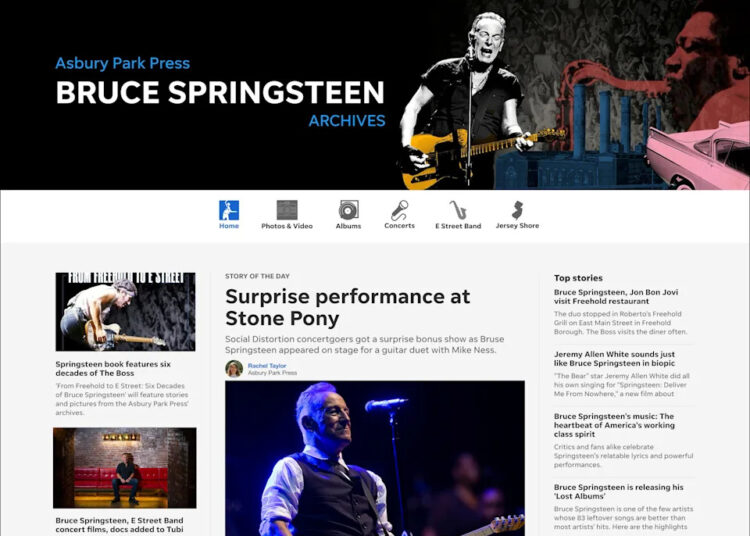 Novo arquivo de Bruce Springsteen celebra a carreira do ícone do rock com raras entrevistas e fotos
