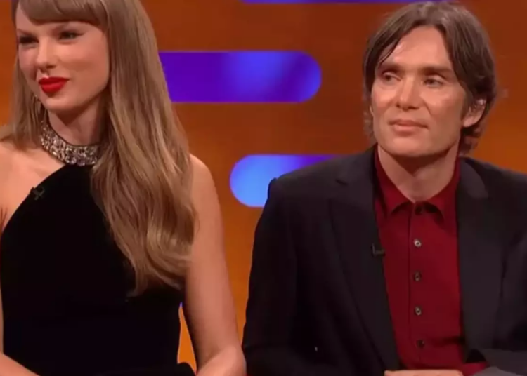 Muitos Cilian Murphy brincados não estavam tão empolgados quanto Taylor Swift, pois exibia seu anel de noivado (BBC)