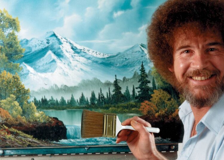 Pinturas de Bob Ross serão leiloadas para apoiar TV pública