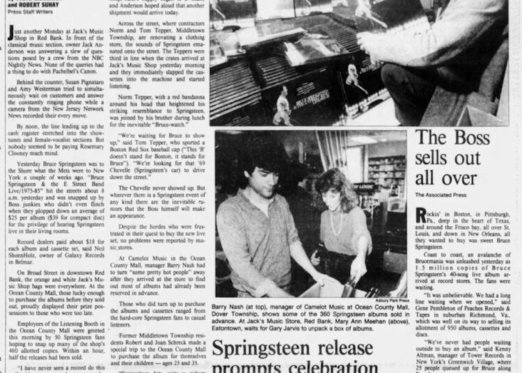 Todas as lojas de discos Shore, todos os fãs querem comprar é Bruce Springsteen (1986)