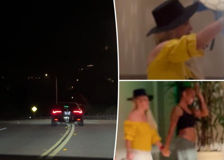 Veja Britney Spears desviar perigosamente enquanto dirige para casa depois de sair à noite com um amigo