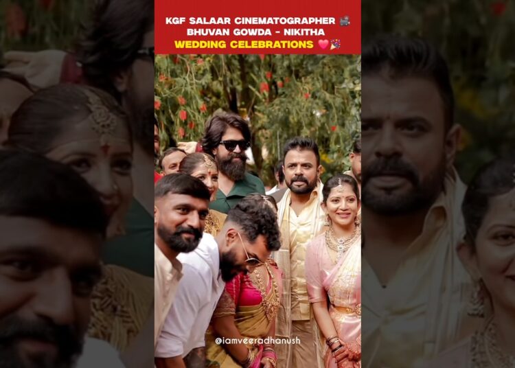 ❤️😍 KGF – Salaar Cinematographer Bhuvan Gowda Wedding Celebrations 🎉 #yash #sreeleela #love #shorts