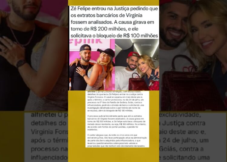 Zé Felipe pede bloqueio de fortuna de Virgínia Fonseca 😱 #fofocas #zefelipe #virginiafonseca #vinijr