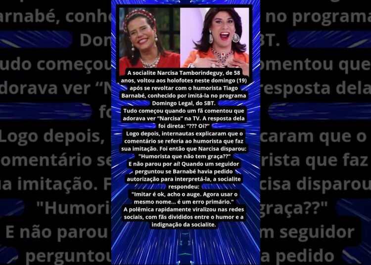 NARCISA SE REVOLTA COM HUMORISTA DO SBT