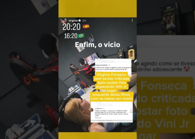 Virgínia criticada após Vinícius Júnior ficar jogando enquanto ela espera #fofocas #famosos#virginia