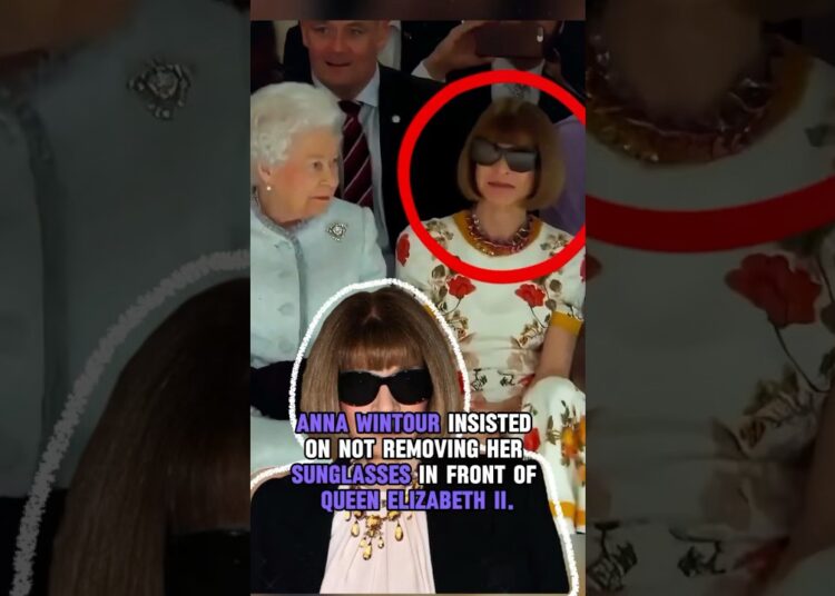 Anne wintour insists wearing sunglasses in front of queen Elizabeth #royal #shortsvideo #history