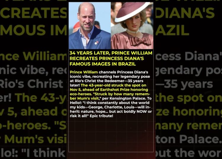 34 years later, Prince William recreates Princess Diana’s famous images in Brazil #shorts