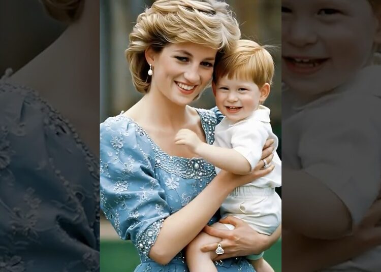 When baby Harry smiles, Diana’s heart melts 💖#royal #princess #diana #princeharry #royalfamily